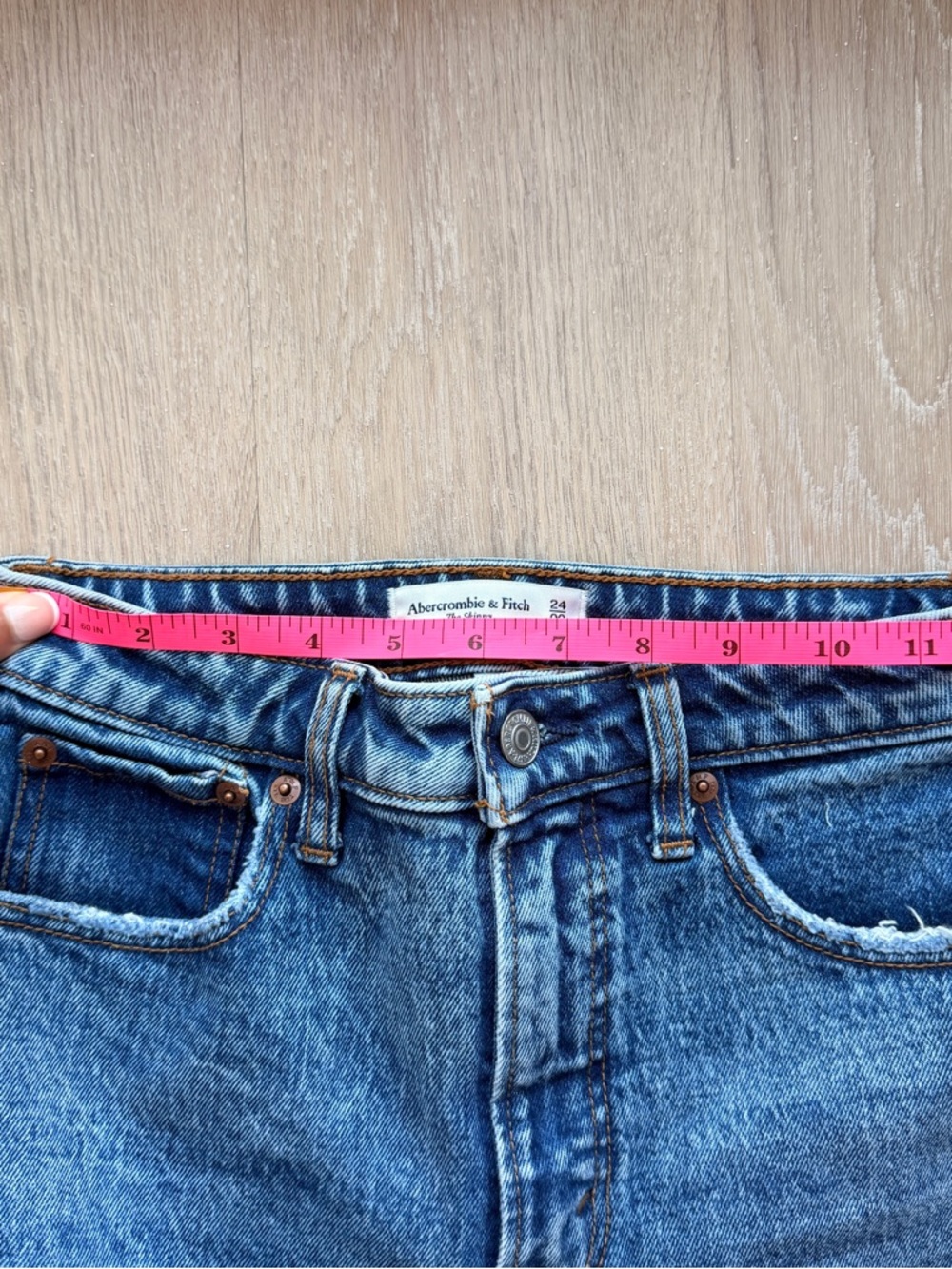 Abercrombie blue skinny high rise jeans - Picture 5 of 6